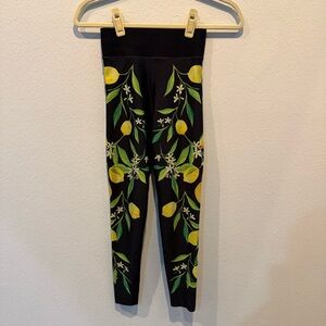 Ultracor Black and Yellow Lemon Print Leggings